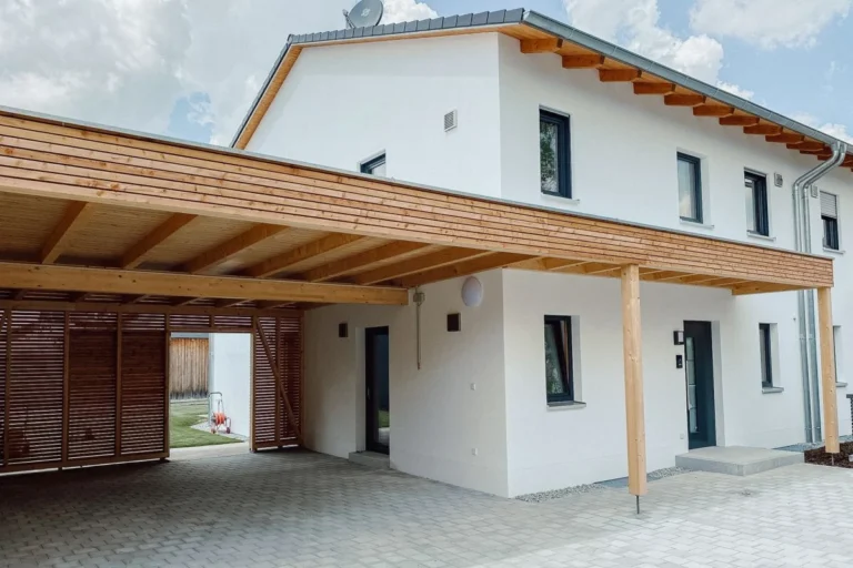 Neubau Doppelhaushälfte - Außenansicht