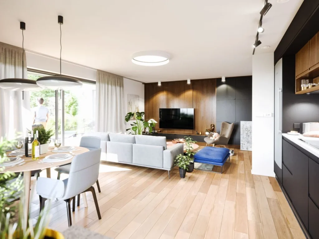 Neubau Immobilie in Abensberg - Visualisierung Wohnbereich